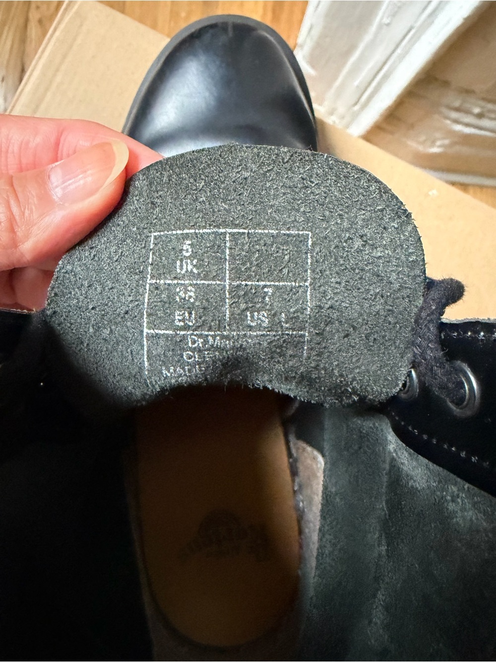 Dr. Martens Black Leather Lace-Up Platform Boots with Yellow Stitching - Picture 6 of 7
